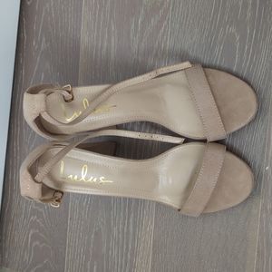 Taylor Natural Suede Ankle Strap Heels